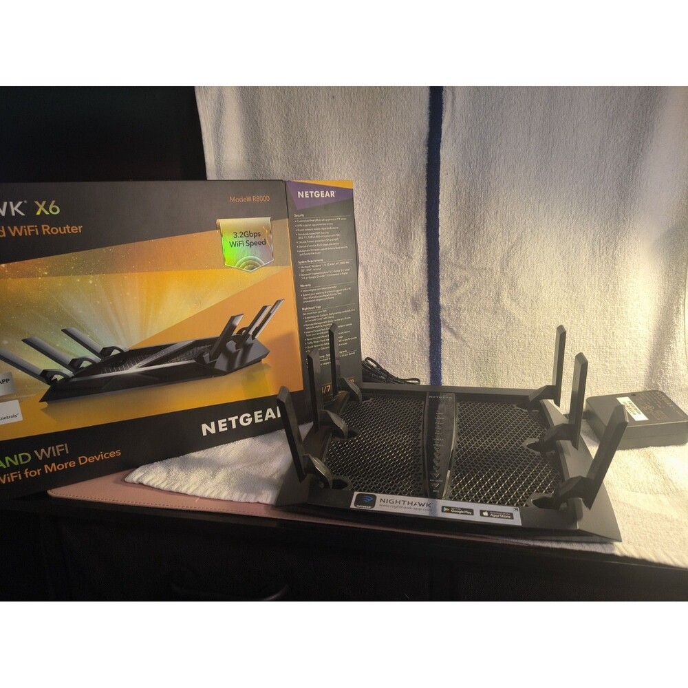 Netgear Nighthawk X6 R8000 AC3200 Tri-Band WiFi Router Smart Parental Controls